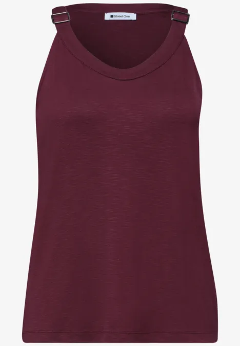 Ärmelloses Top in Bordeauxrot
