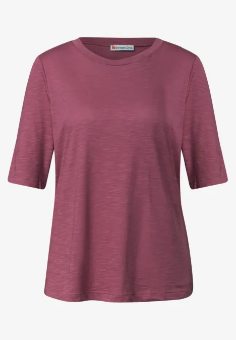 Basic T-Shirt mit Rundhals in Unifarbe dark clouded blush Ein schlichtes, kurzärmeliges T-Shirt in Altrosa.