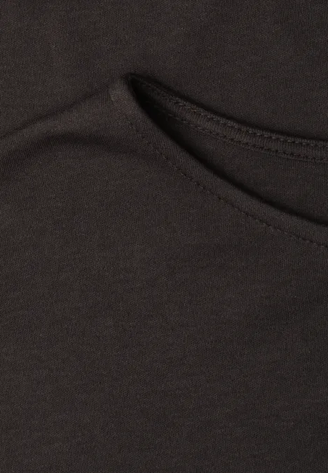 Schwarzes T-Shirt mit Rundhalsausschnitt