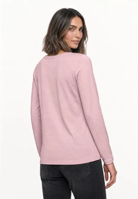 2-pack shirts met lange mouwen en ronde hals berry maroon/quiet rose
