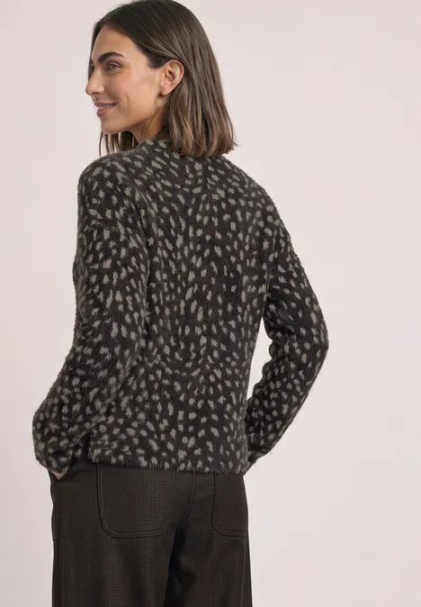 Langarm Shirt mit Turtle Neck und Muster black coffee Langarm Shirt mit Turtle Neck und Muster black coffee