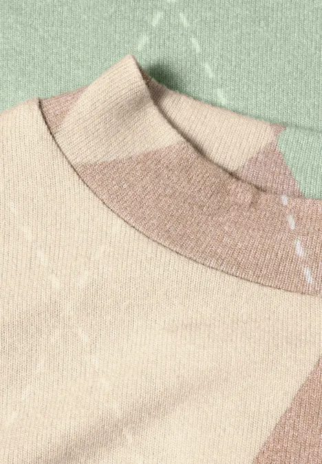 Langarm Shirt mit Turtle Neck und Muster eucalyptus green Langarm Shirt mit Turtle Neck und Muster eucalyptus green