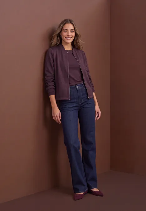 Leichter Blouson mit Glitzerdetails berry plum Leichter Blouson mit Glitzerdetails berry plum