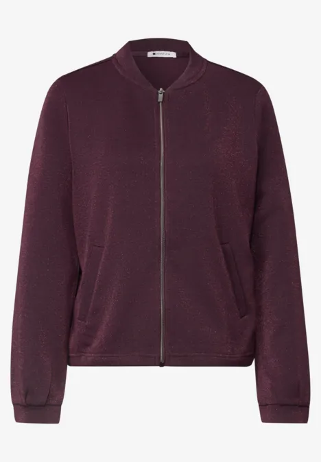 Leichter Blouson mit Glitzerdetails berry plum Ein bordeauxfarbener Reißverschluss-Blouson mit seitlichen Taschen.