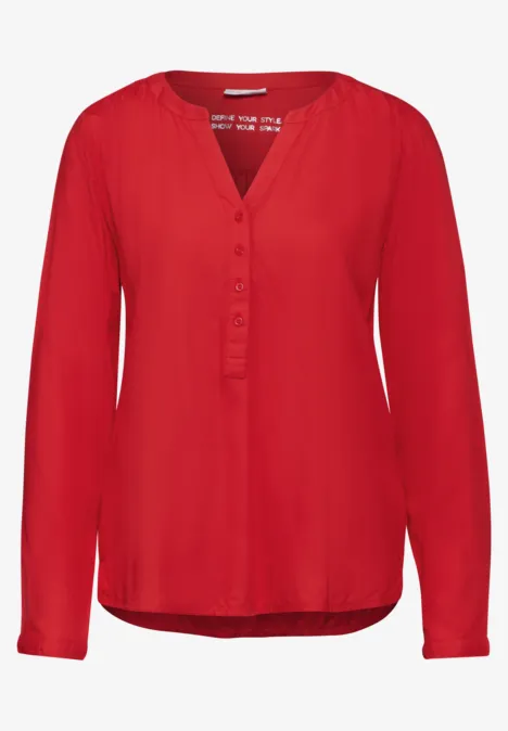 Basic Bluse in Unifarbe mandarin red