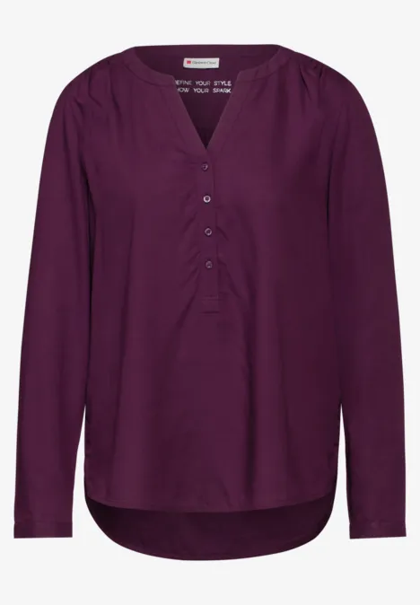 Basic Bluse in Unifarbe caspia purple