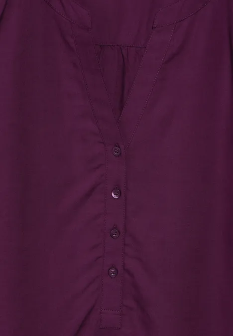 Basic Bluse in Unifarbe caspia purple