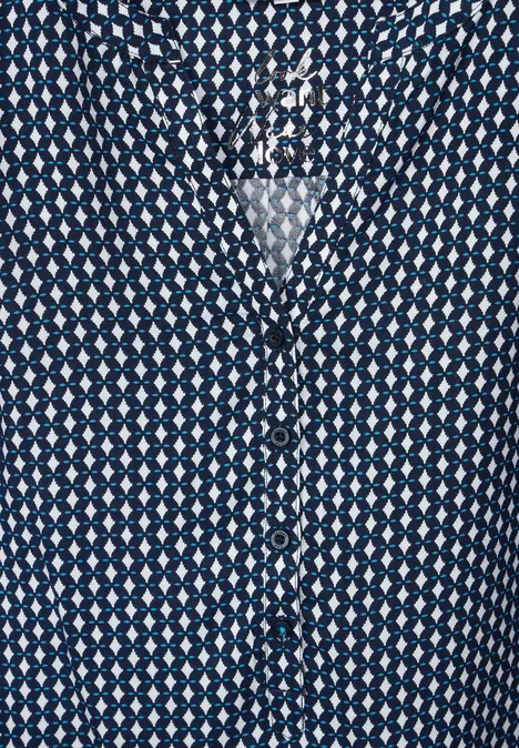 Viscose blouse met print deep blue