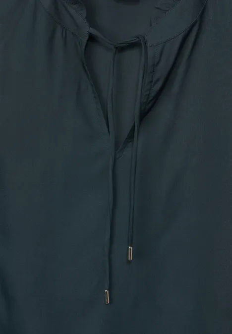 Ärmellose Bluse mit Rüschen cool vintage green