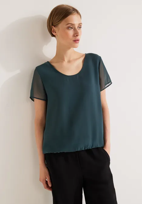 Chiffonbluse mit Cut Outs cool vintage green