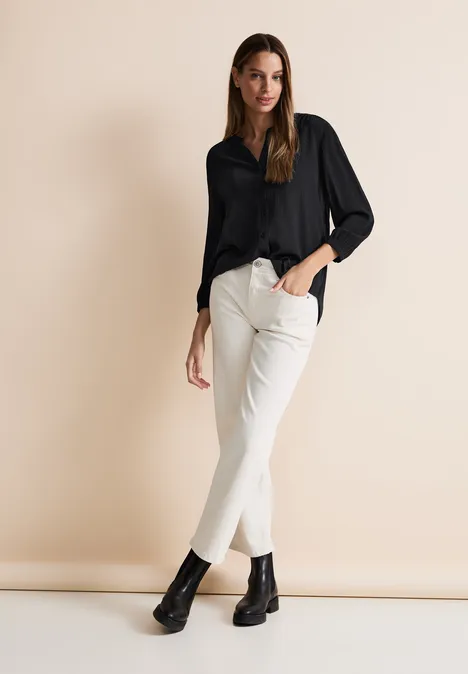Crinkle Bluse Black