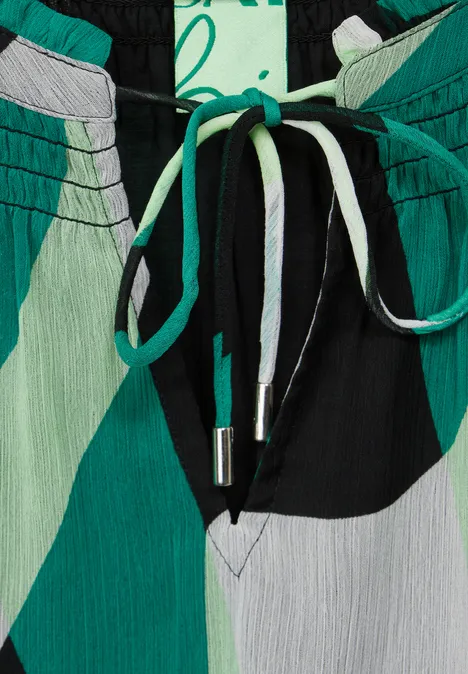 Gesmokte chiffon blouse fresh spring green Gesmokte chiffon blouse fresh spring green