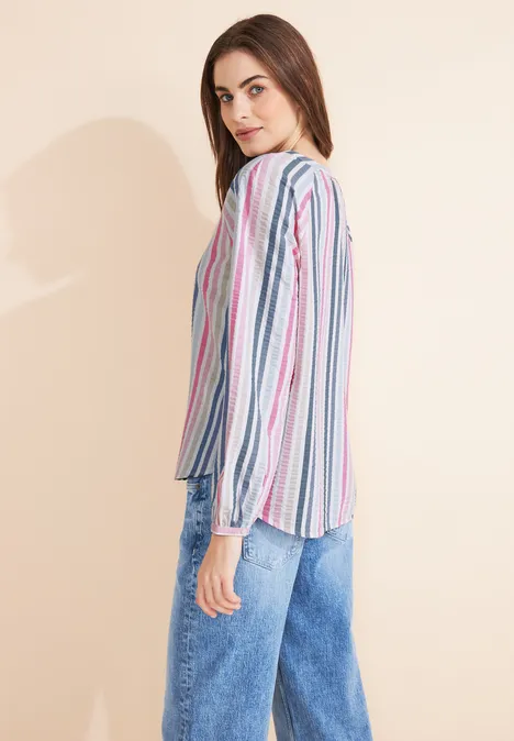 Seersucker Tunikabluse off white