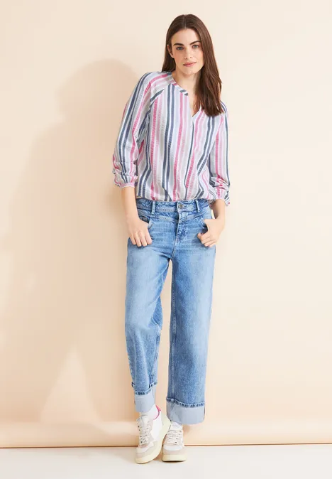 Seersucker Tunikabluse off white