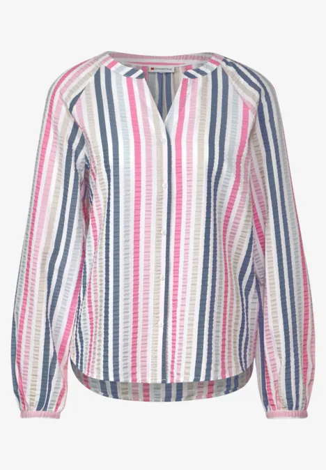 Seersucker Tunikabluse off white