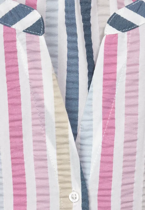 Seersucker Tunikabluse off white
