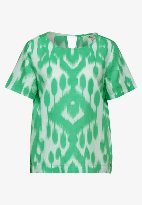 Sommer Bluse mit Print soft grass green
