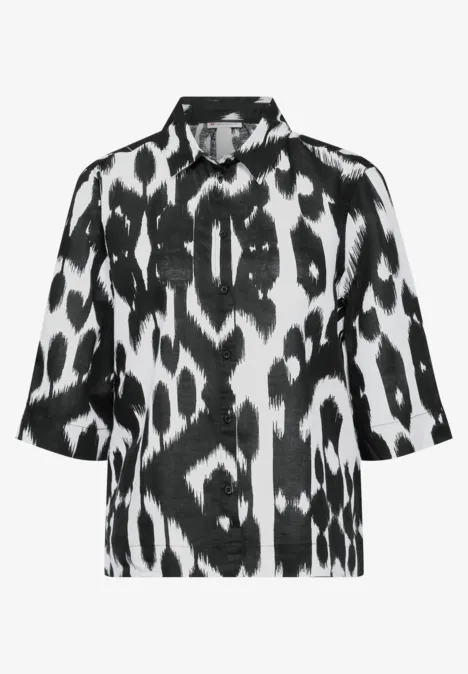 Sommer Leinen Bluse Black