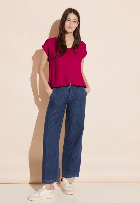 Viskose Bluse firefly red
