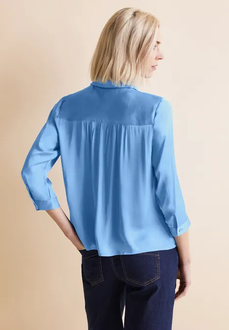 Viskose Hemdbluse light spring blue