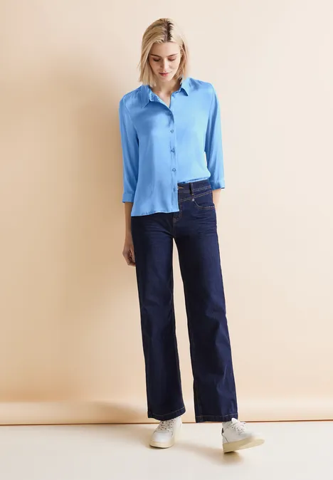 Viskose Hemdbluse light spring blue