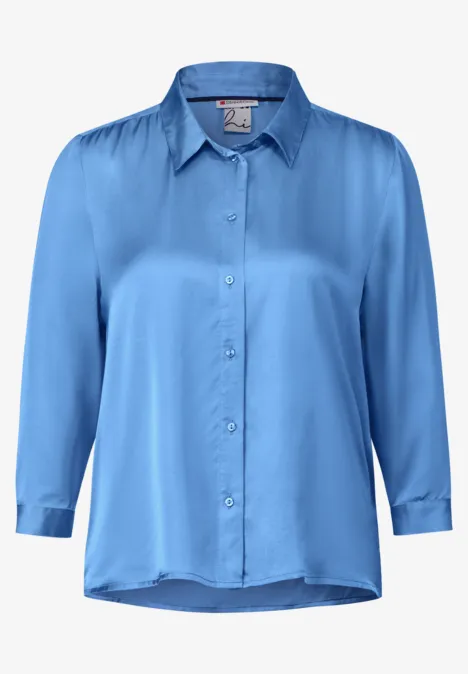 Viskose Hemdbluse light spring blue