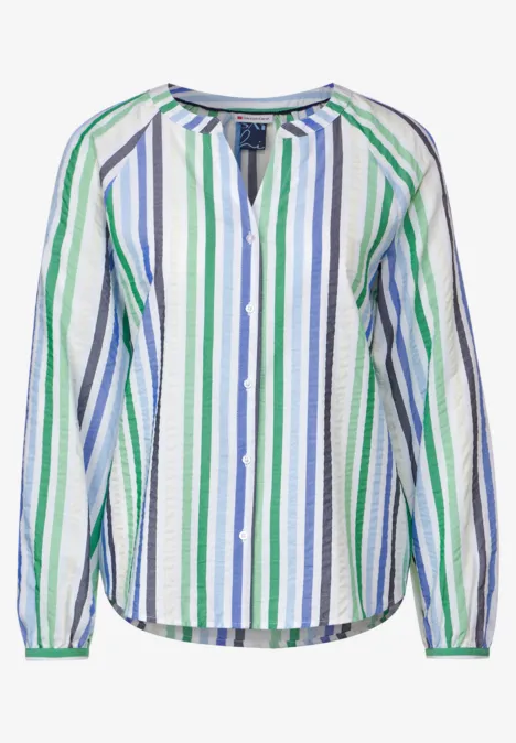 Seersucker Bluse fresh spring green