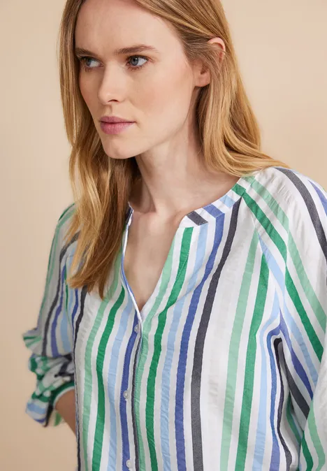 Seersucker Bluse fresh spring green