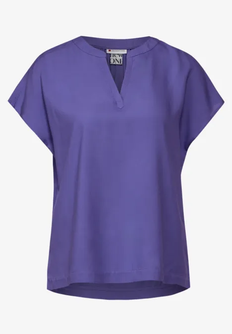 Blusenshirt in Unifarbe elderflower purple