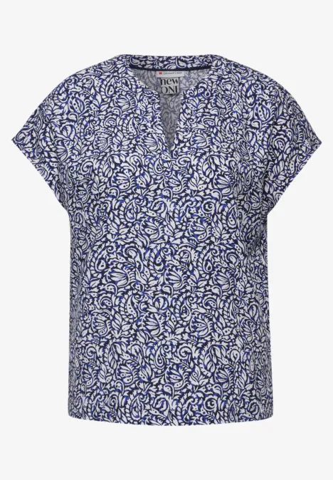 T-shirt chemisier à imprimé intense royal blue