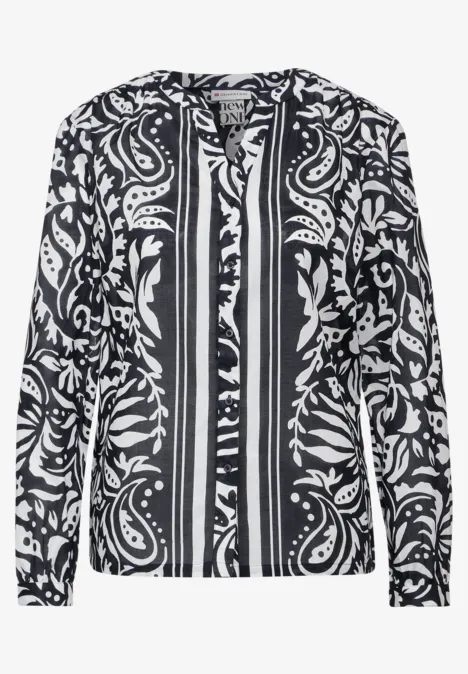 Bluse im Mustermix deep blue