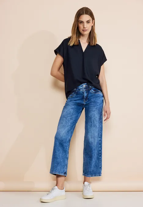 Viskose Blusenshirt deep blue