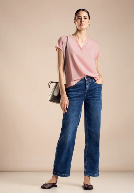 Viskose Blusenshirt fun peach