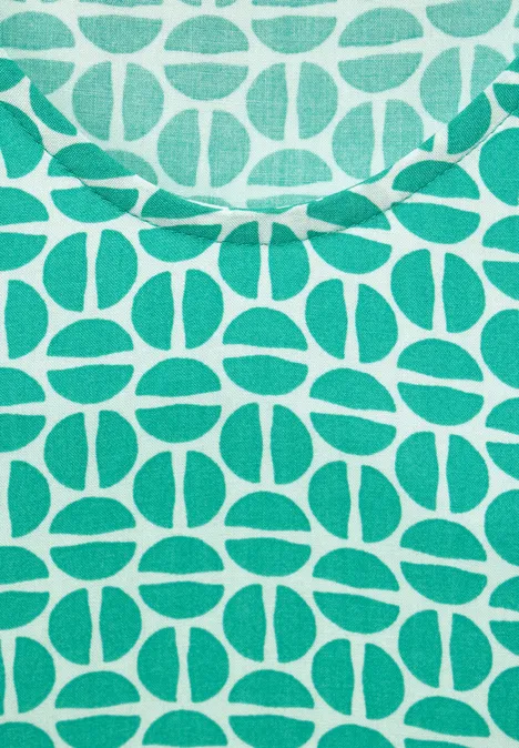Bluse mit V-Ausschnitt dull aqua