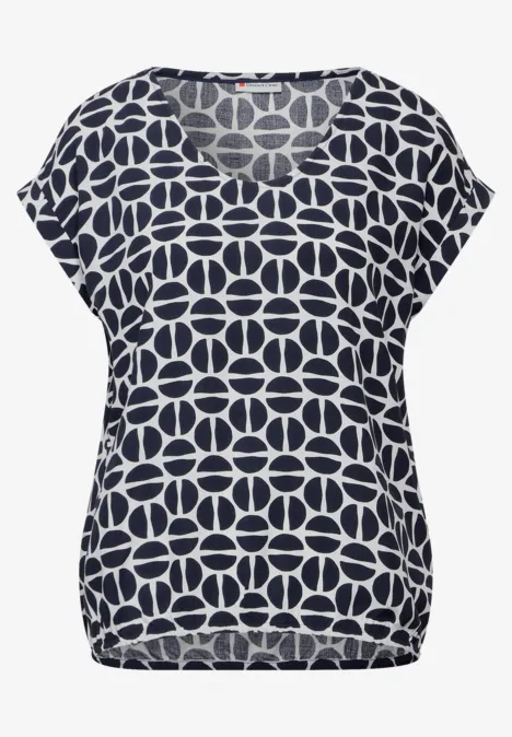 Bluse mit V-Ausschnitt deep blue