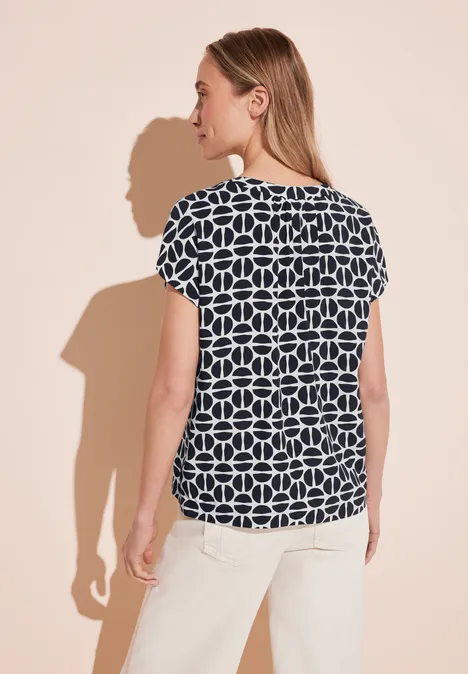 Bluse mit Armansatz deep blue