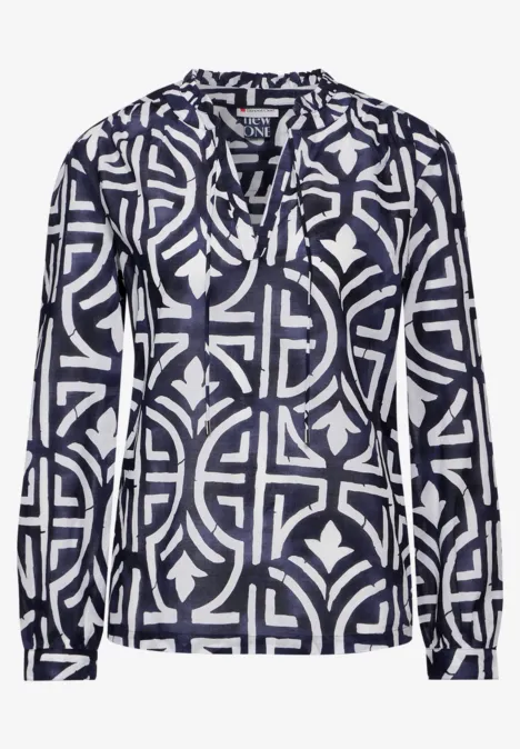 Tuniekblouse met print deep blue