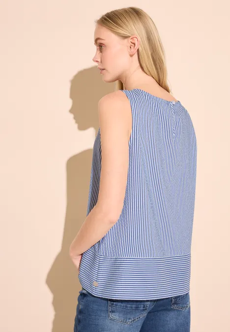 Gestreifte Sommer Bluse original blue