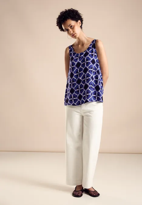 Blusentop mit Print violet blue