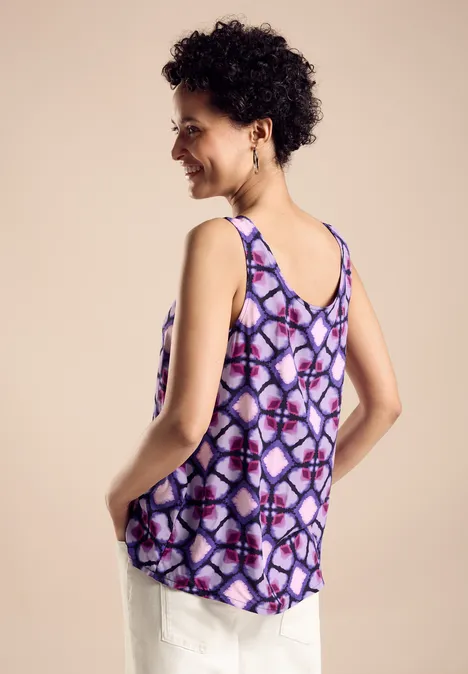 Blusentop mit Print bellflower lilac