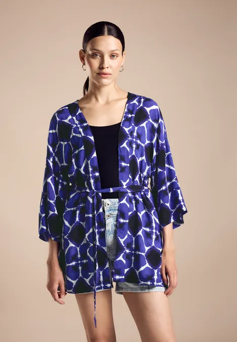 Bluse im Kimono Style violet blue