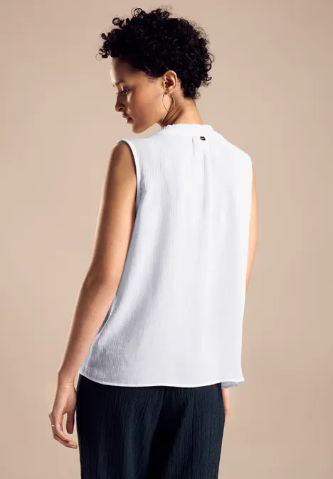 Crinkle Blusentop White Crinkle Blusentop White