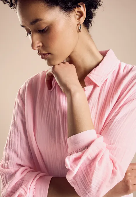 Chemisier en mousseline fun peach