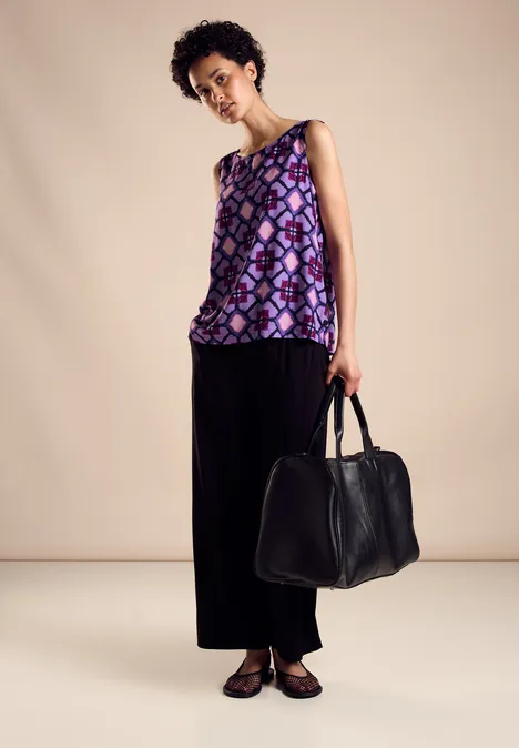 Print Blusentop bellflower lilac