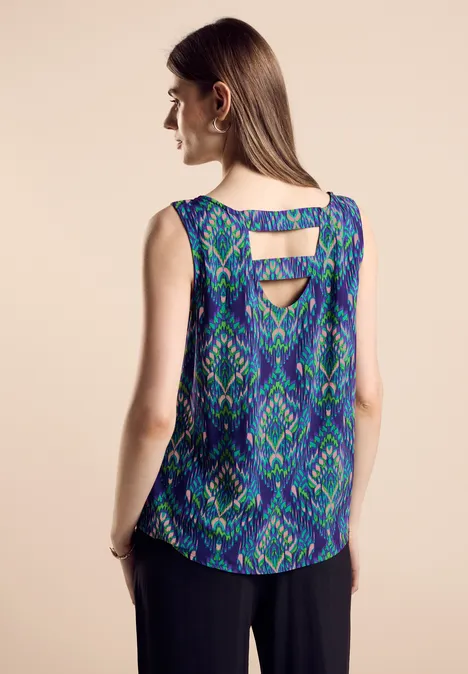 Sommer Bluse mit Print violet blue