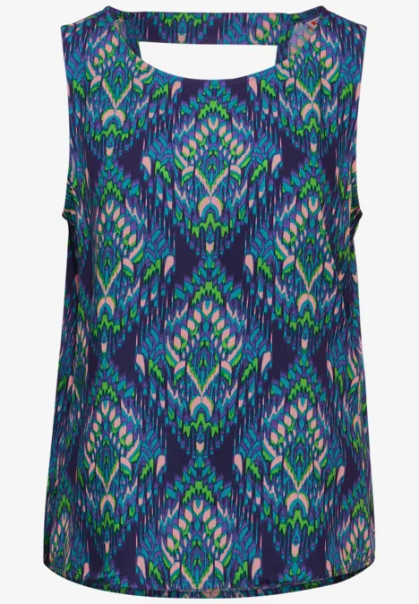 Sommer Bluse mit Print violet blue