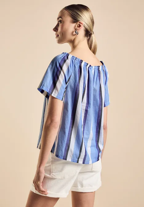 Chambray Bluse mit Streifen original blue