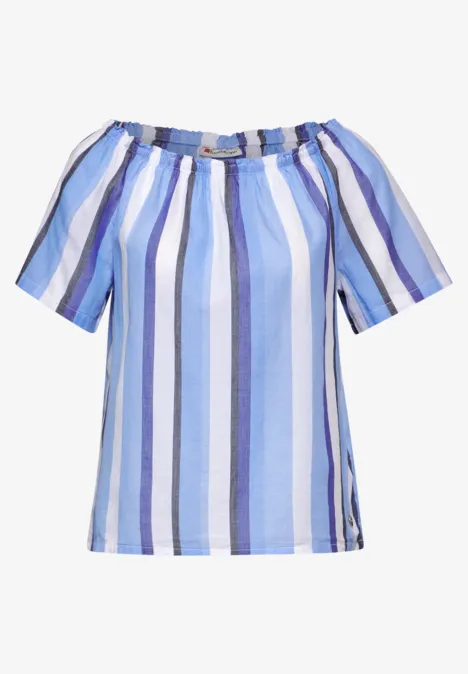 Chambray Bluse mit Streifen original blue