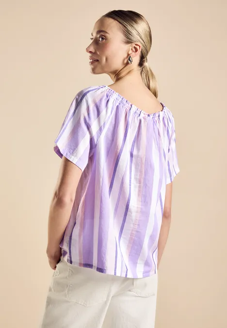 Chambray Bluse mit Streifen bellflower lilac