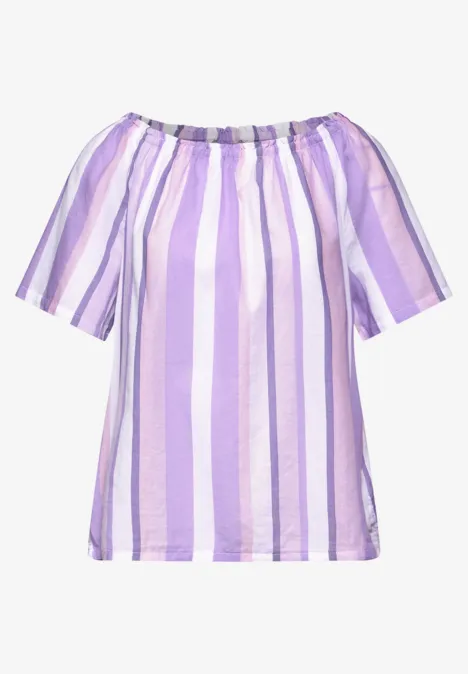 Chambray Bluse mit Streifen bellflower lilac
